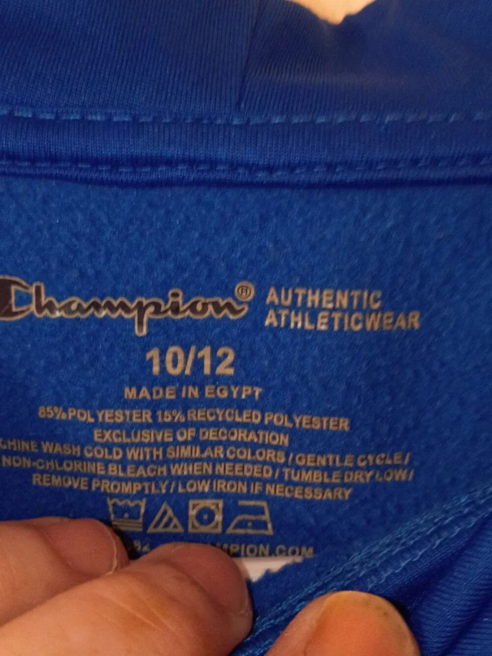 Champion Boys Size 10-12 Royal Blue Logo Hoodie